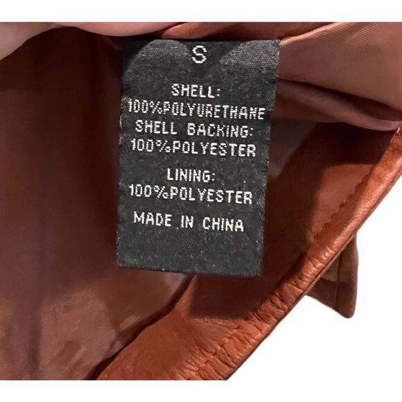 Baccini Womens Moto Jacket Faux Leather Zip Pockets Lined SIZE Small - Picture 4 of 6